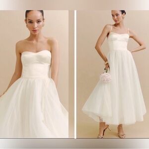 NWT Reformation Alouette Tulle Midi Dress in Fior Di Latte Size4